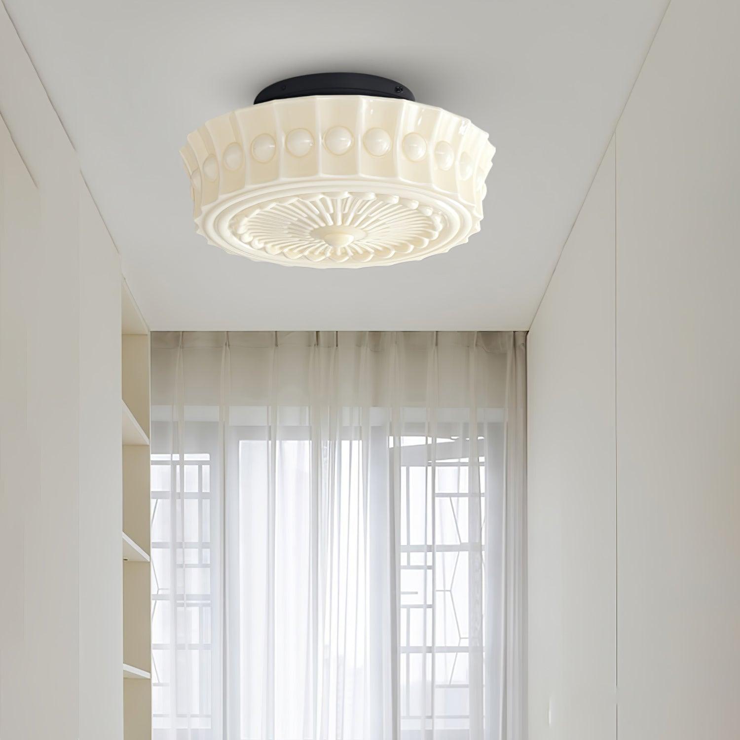 Ceiling Lights Vintage Style | Pressed Round Flush Mount