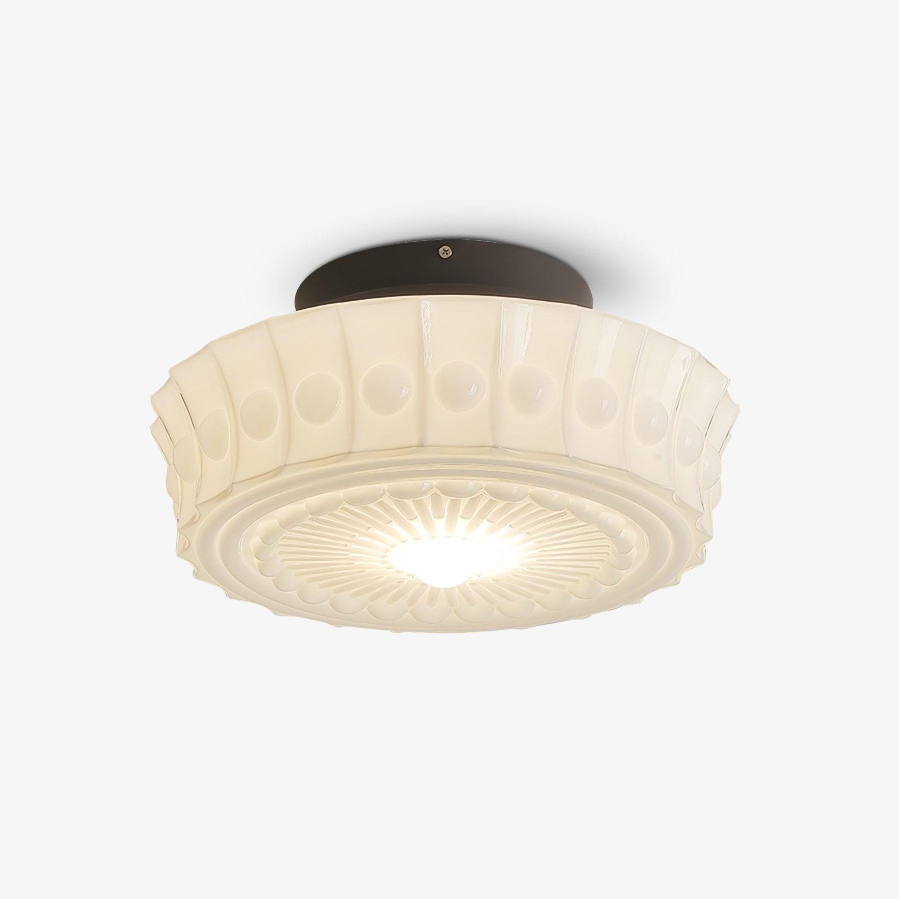 Ceiling Lights Vintage Style | Pressed Round Flush Mount