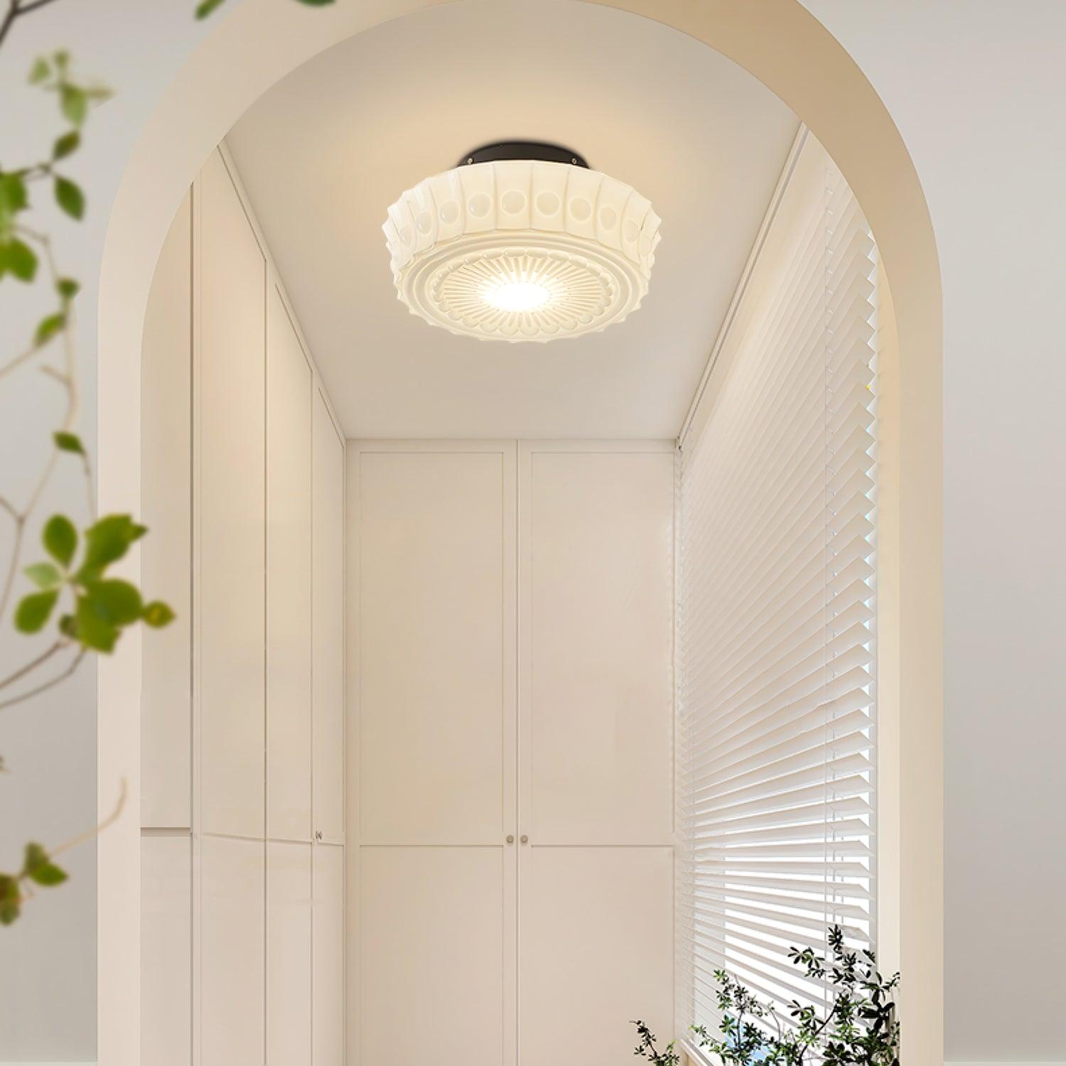 Ceiling Lights Vintage Style | Pressed Round Flush Mount