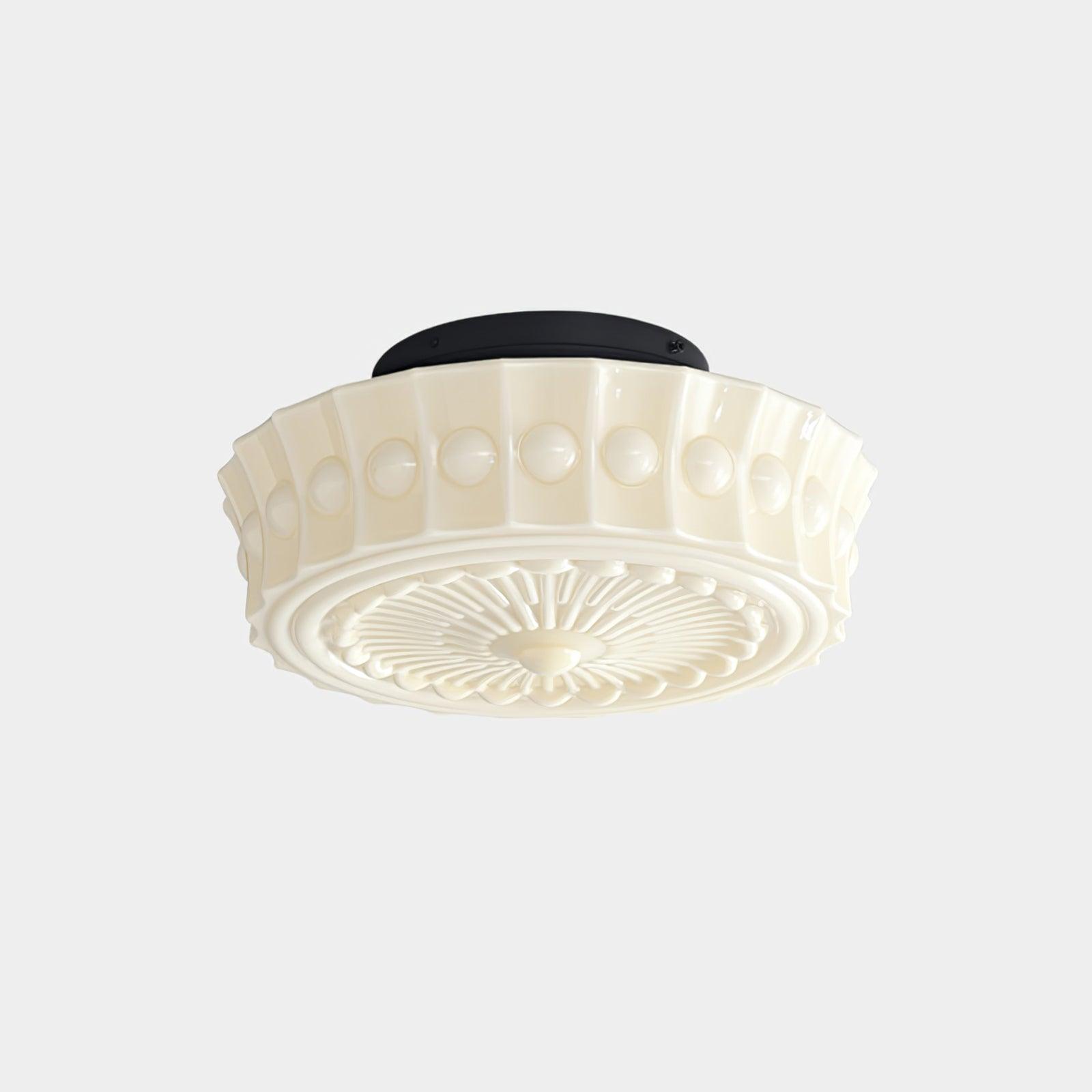 Ceiling Lights Vintage Style | Pressed Round Flush Mount