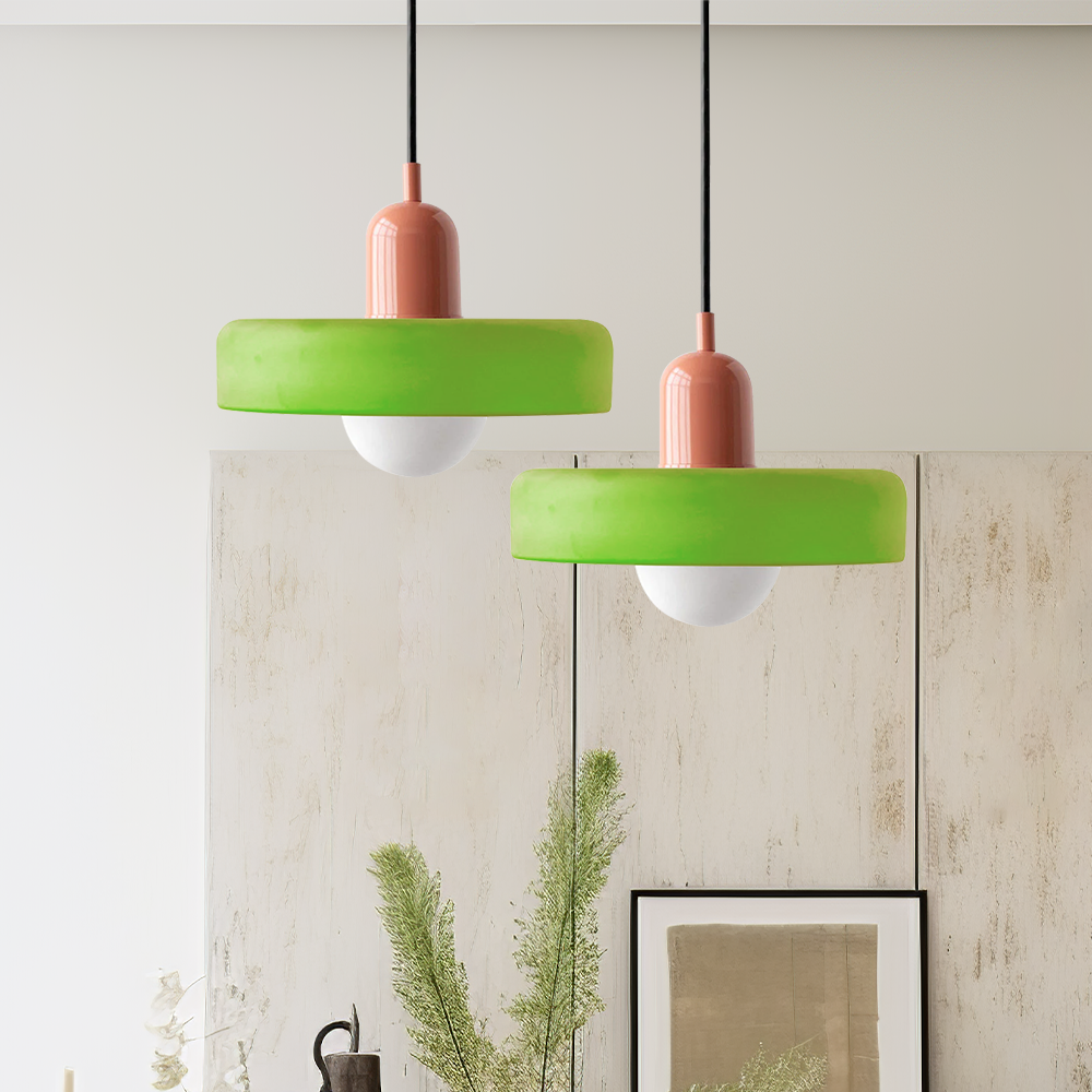Dining Room Modern Pendant Light | Colorful Bauhaus Glass