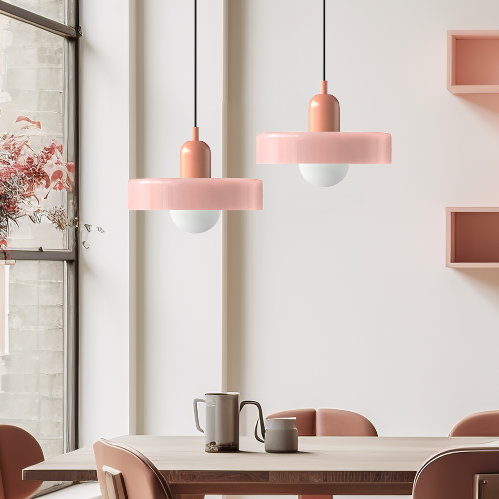 Dining Room Modern Pendant Light | Colorful Bauhaus Glass