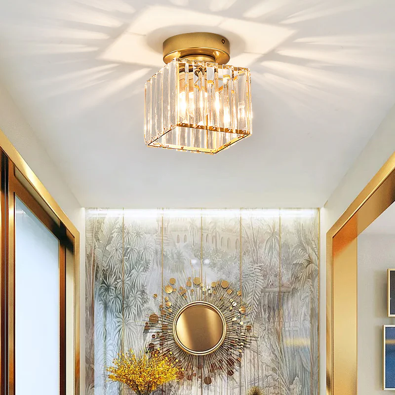 Hallway Modern Ceiling Light | Crystal Flush Mount