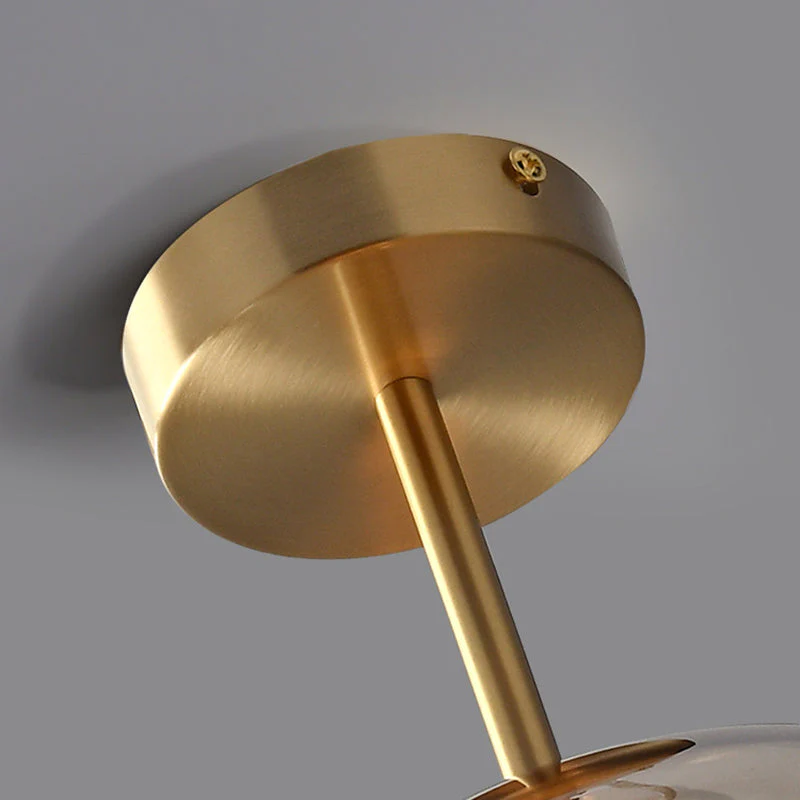 Hallway Modern Ceiling Light | Copper Glass Globe