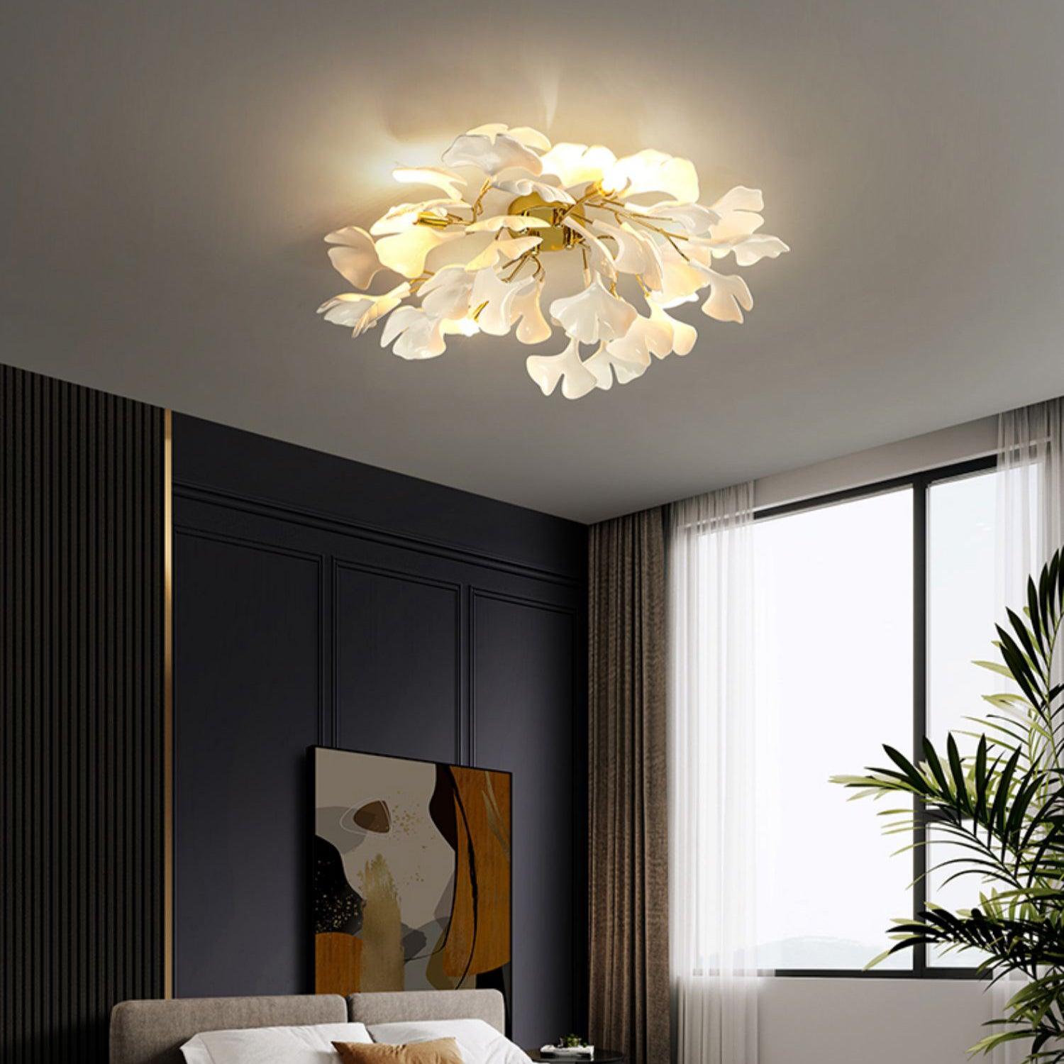 Ginkgo Leaf Chandelier | Nature-Inspired Branch Ceiling Fixture
