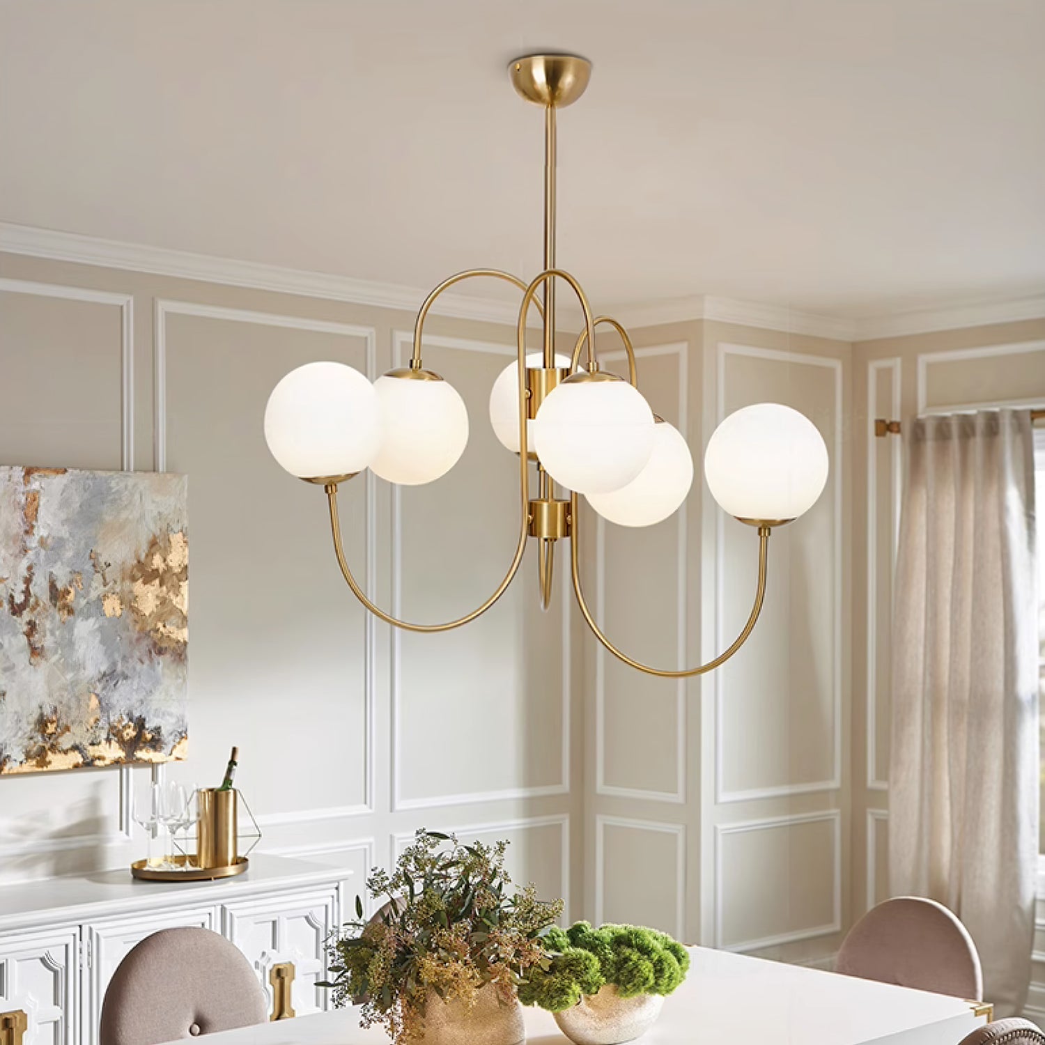 Chandelier Light Fixture | Ceiling Lamp with Gooseneck Design
