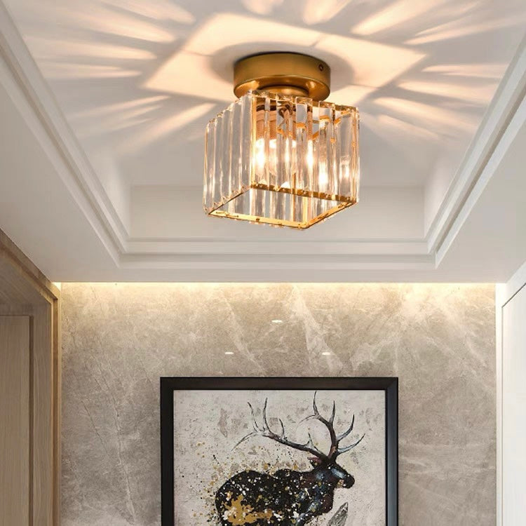 Hallway Modern Ceiling Light | Crystal Flush Mount