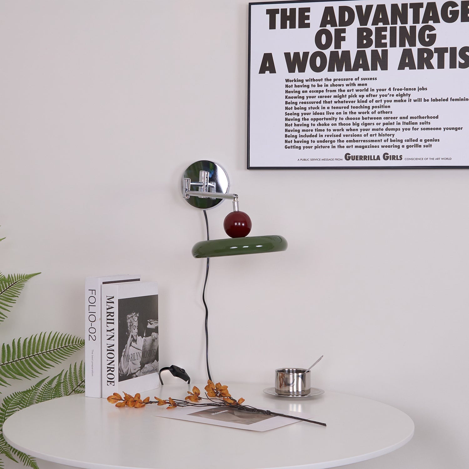 Wall Light Swing Arm | Chrome and Acrylic Fixture