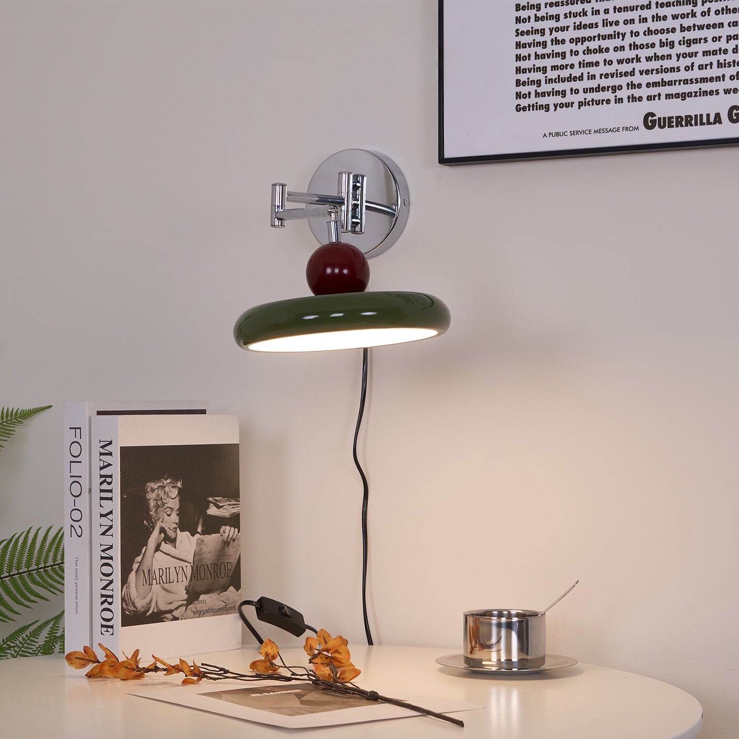 Wall Light Swing Arm | Chrome and Acrylic Fixture