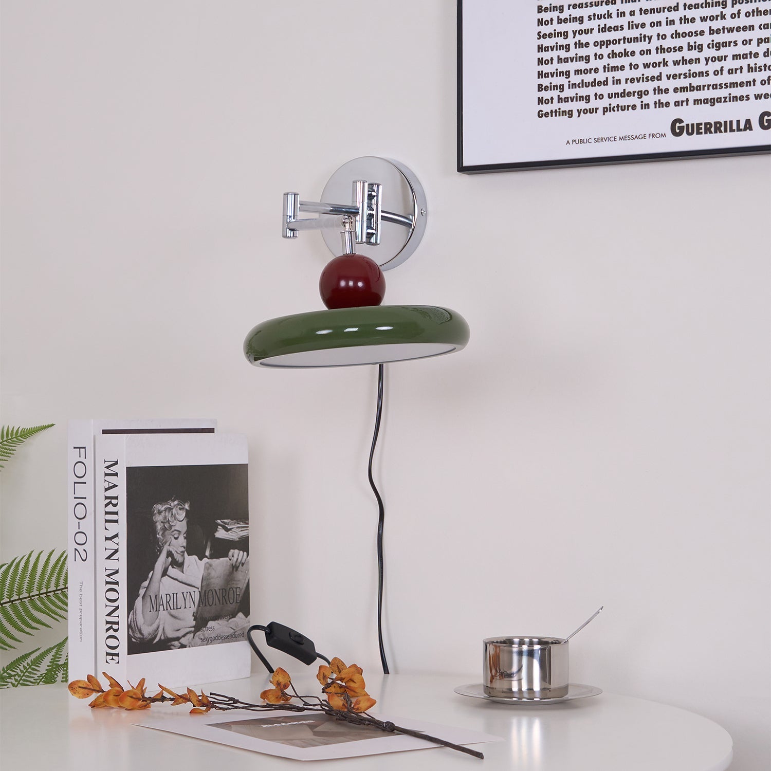 Wall Light Swing Arm | Chrome and Acrylic Fixture