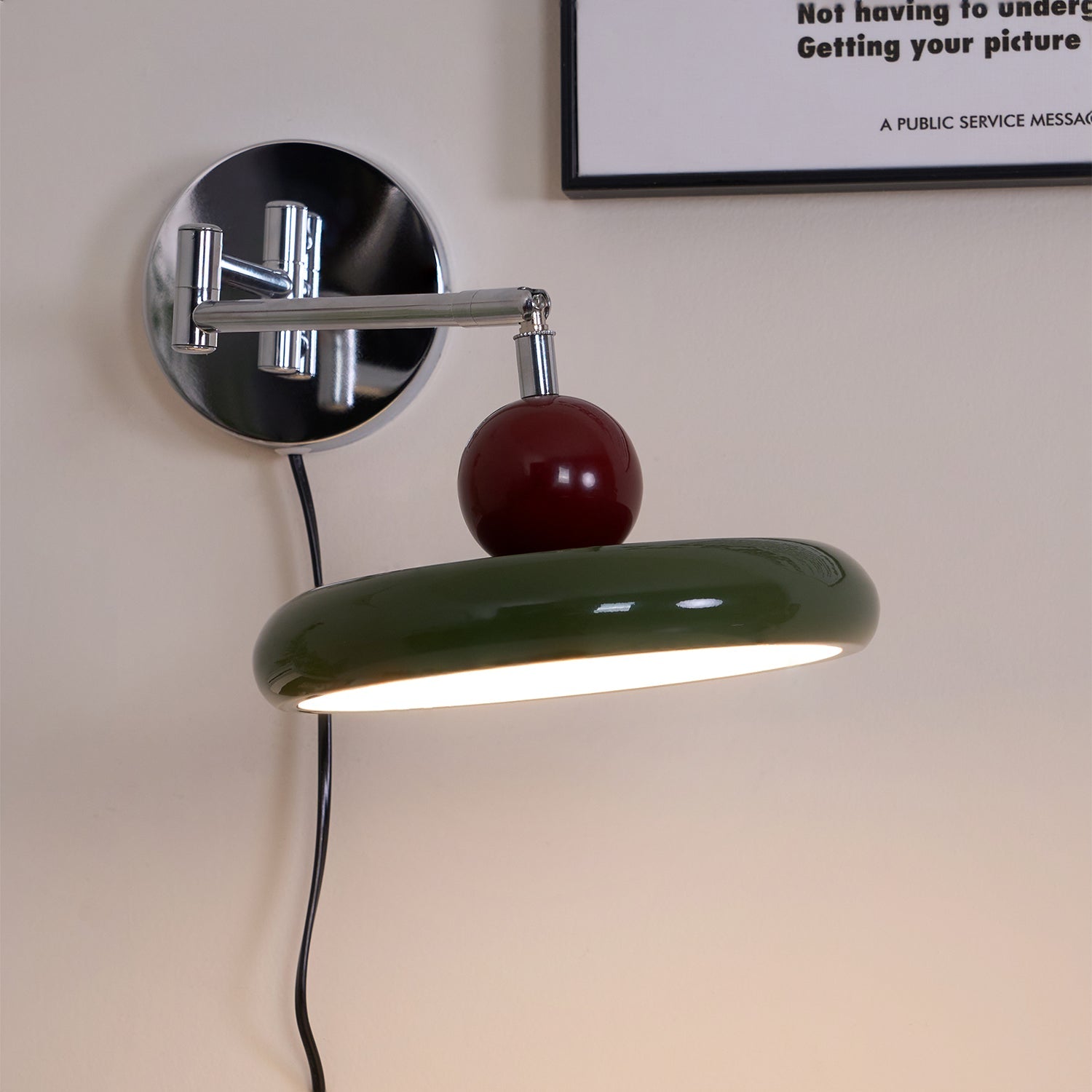 Wall Light Swing Arm | Chrome and Acrylic Fixture
