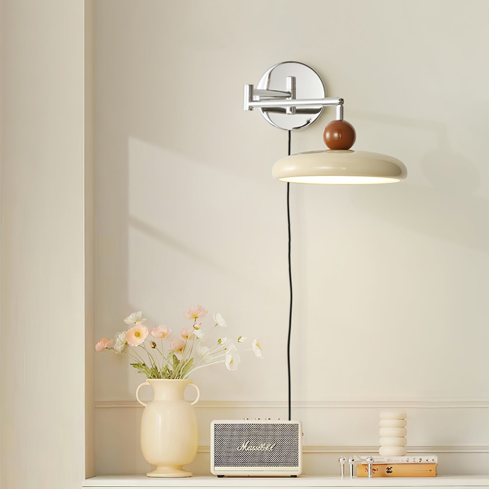 Wall Light Swing Arm | Chrome and Acrylic Fixture