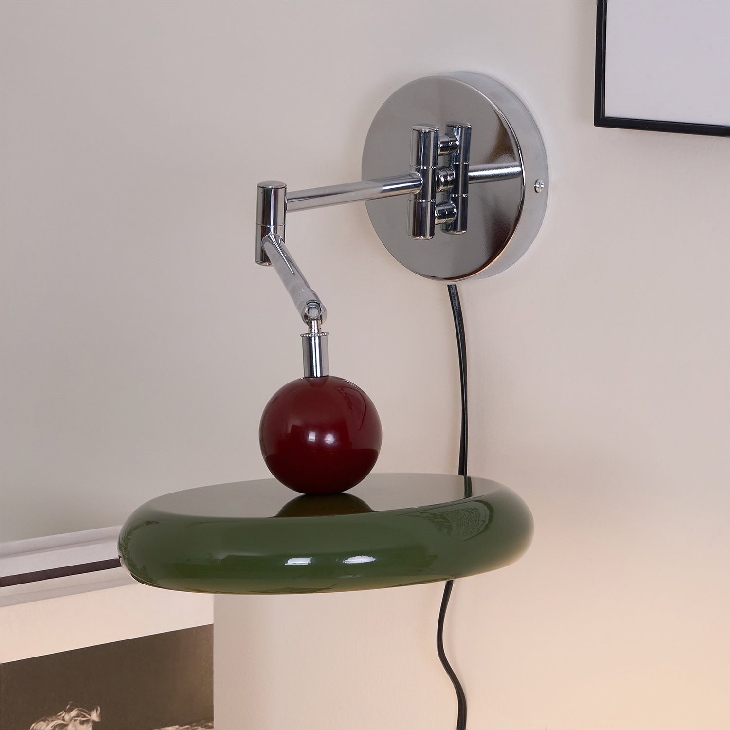 Wall Light Swing Arm | Chrome and Acrylic Fixture