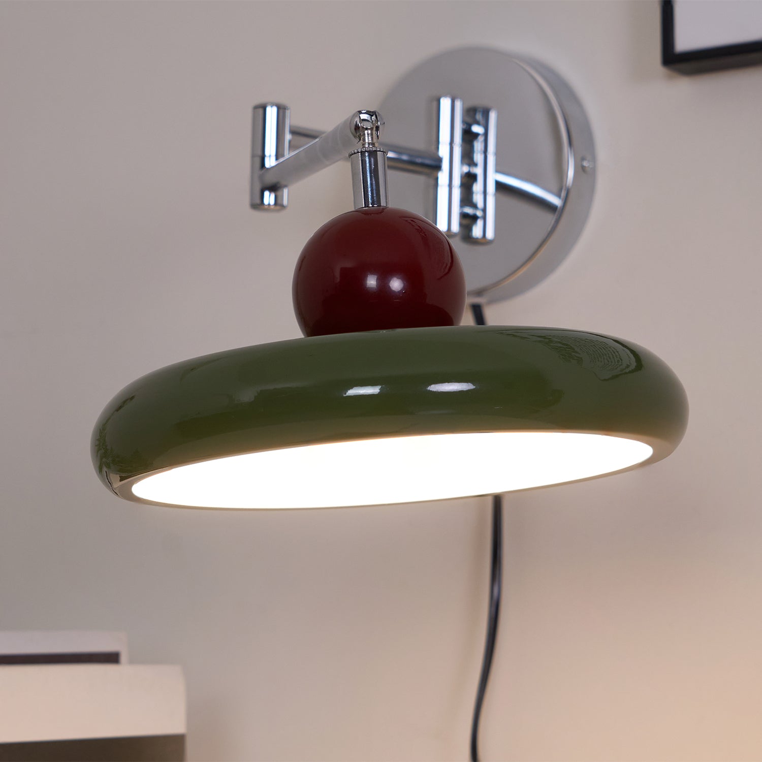 Wall Light Swing Arm | Chrome and Acrylic Fixture
