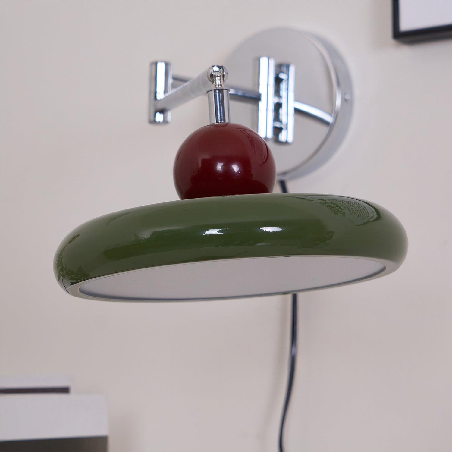 Wall Light Swing Arm | Chrome and Acrylic Fixture