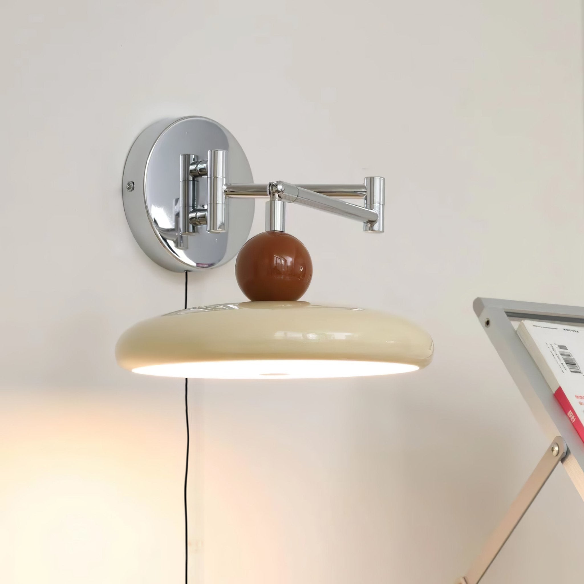 Wall Light Swing Arm | Chrome and Acrylic Fixture