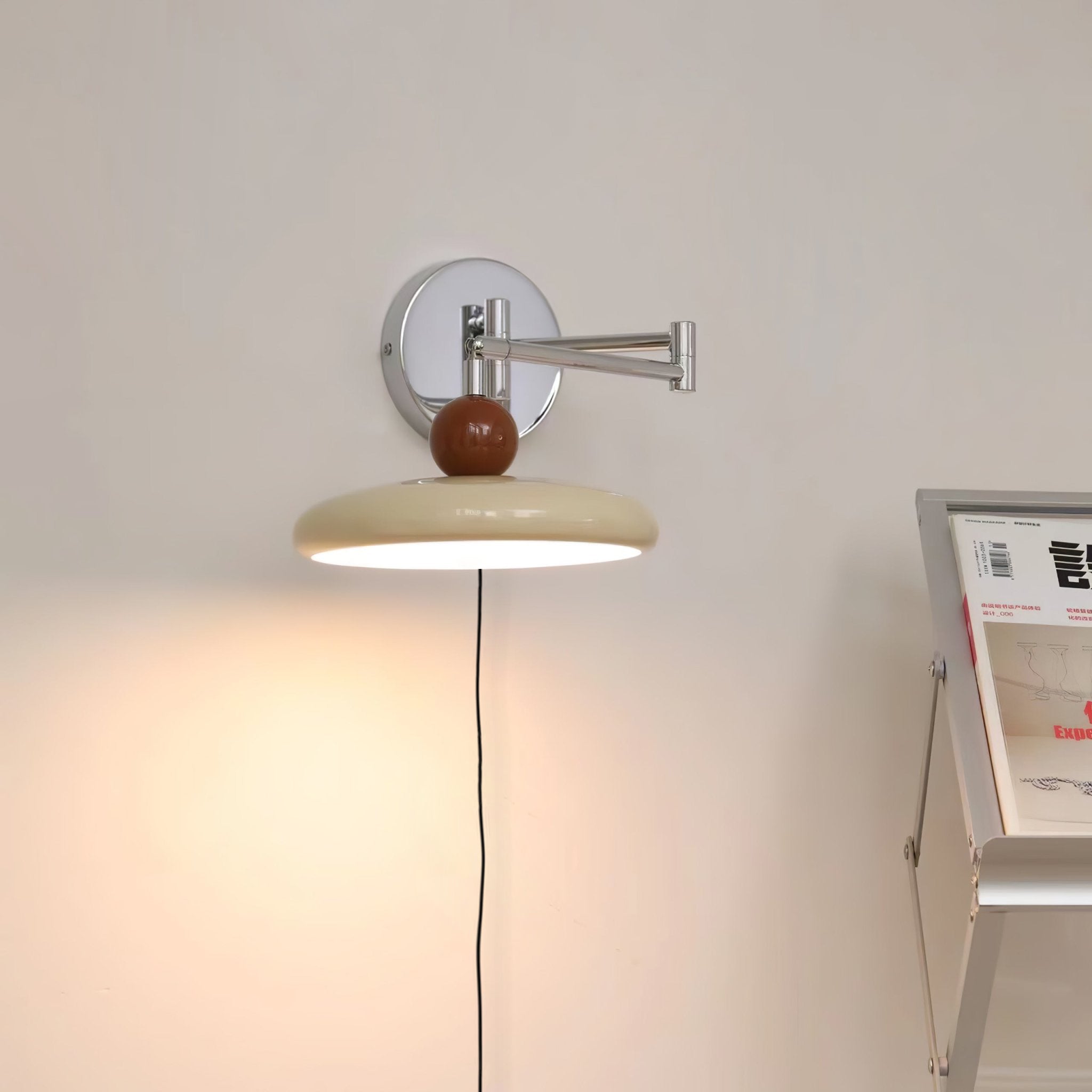 Wall Light Swing Arm | Chrome and Acrylic Fixture