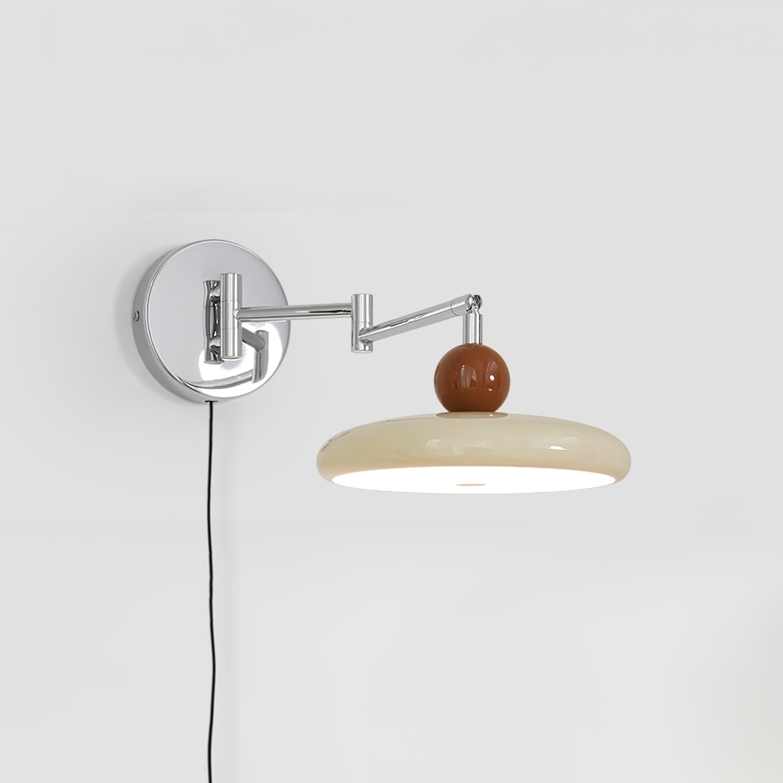 Wall Light Swing Arm | Chrome and Acrylic Fixture