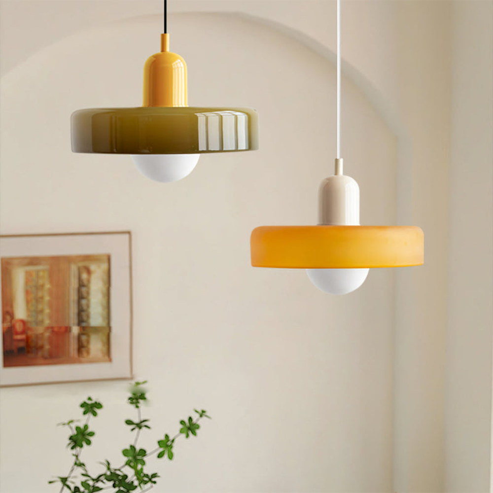 Dining Room Modern Pendant Light | Colorful Bauhaus Glass