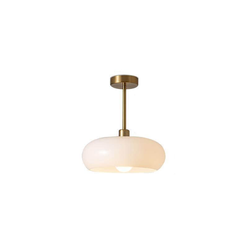 Living Room Modern Ceiling Light | Amber Glass Round
