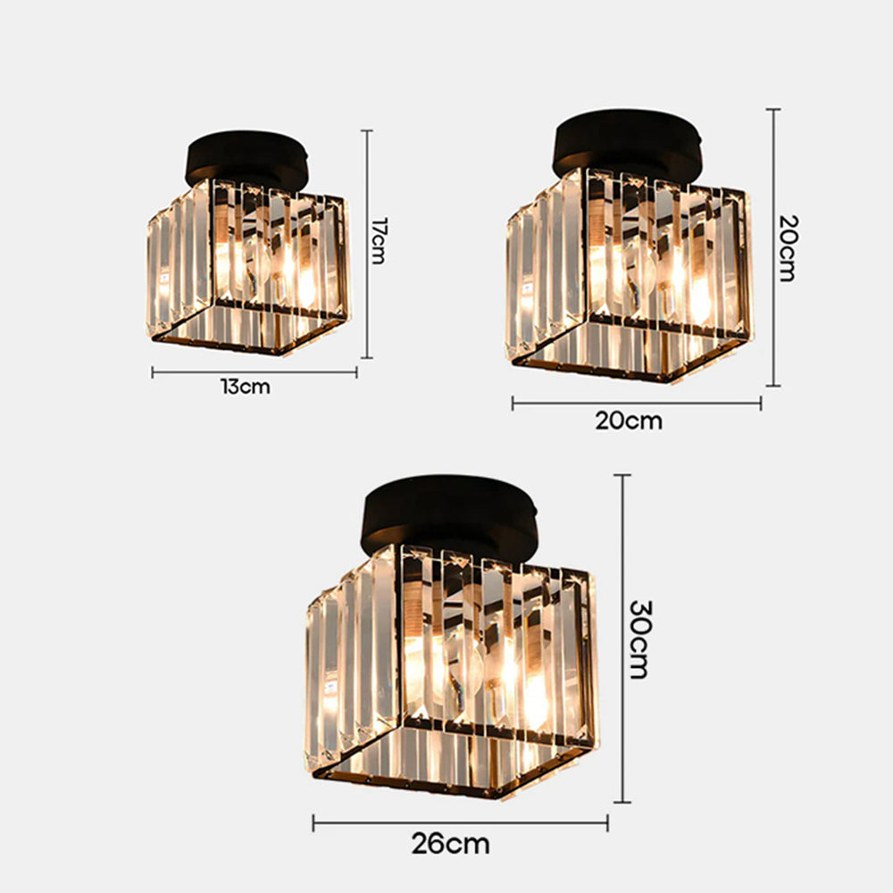 Hallway Modern Ceiling Light | Crystal Flush Mount