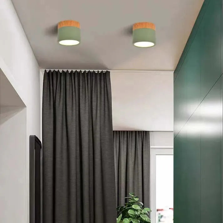 Hallway LED Ceiling Lights | Flush Mount Cylindrical Fixture