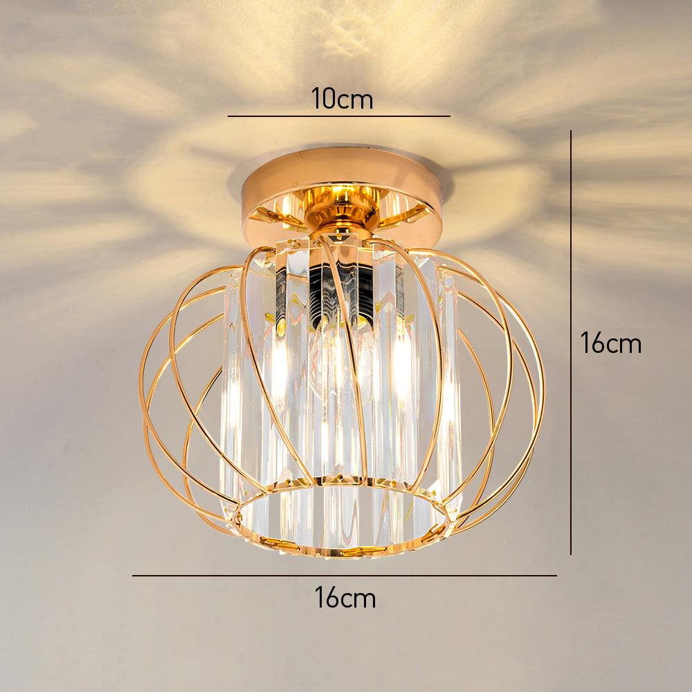 Hallway Modern Ceiling Light | Glass Cage Flush