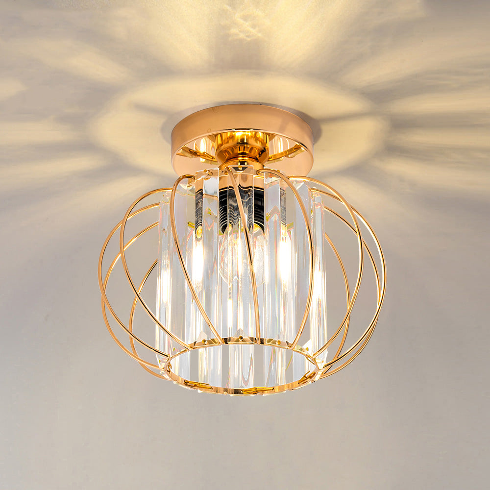 Hallway Modern Ceiling Light | Glass Cage Flush