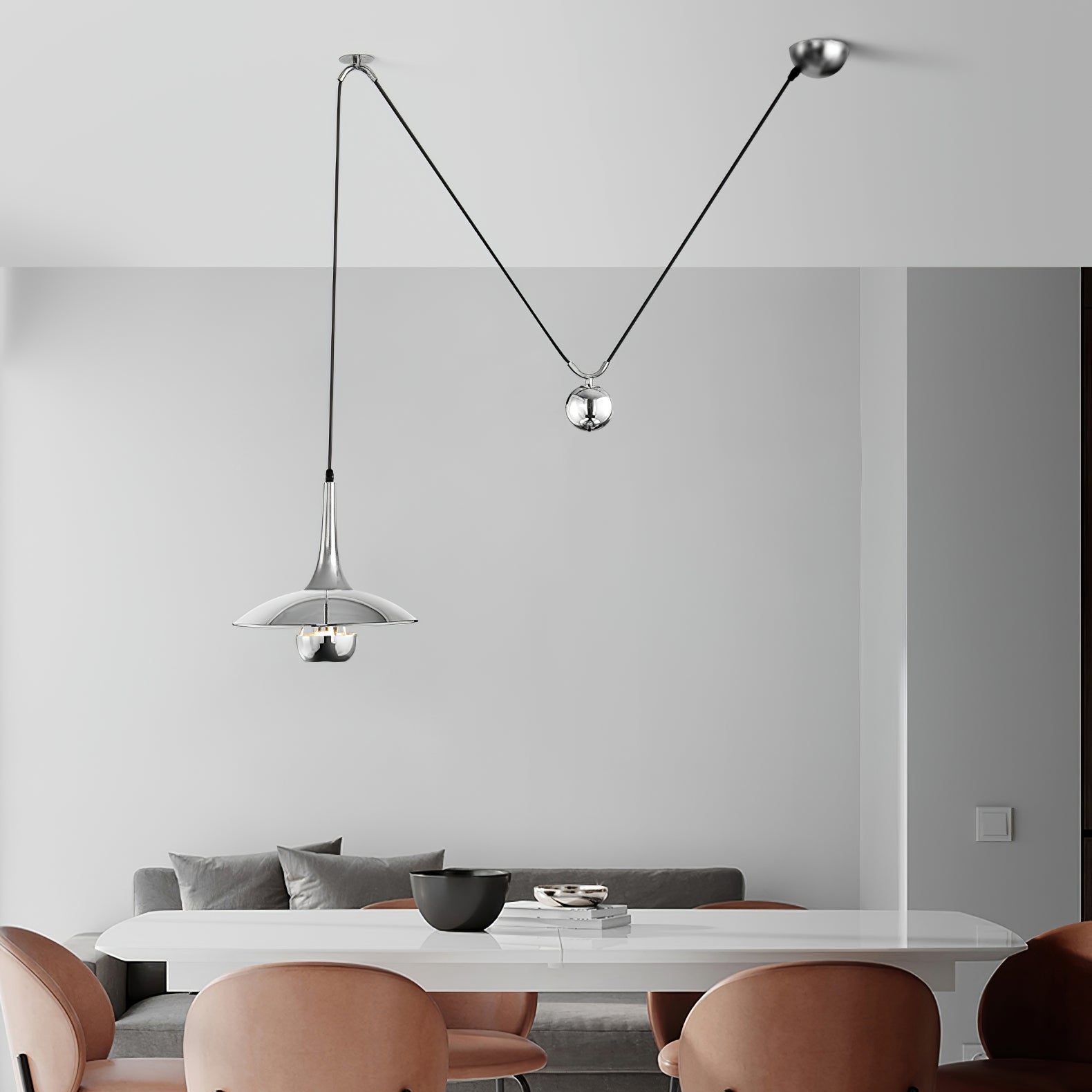 Pendant Light | Adjustable Counterweight Pulley