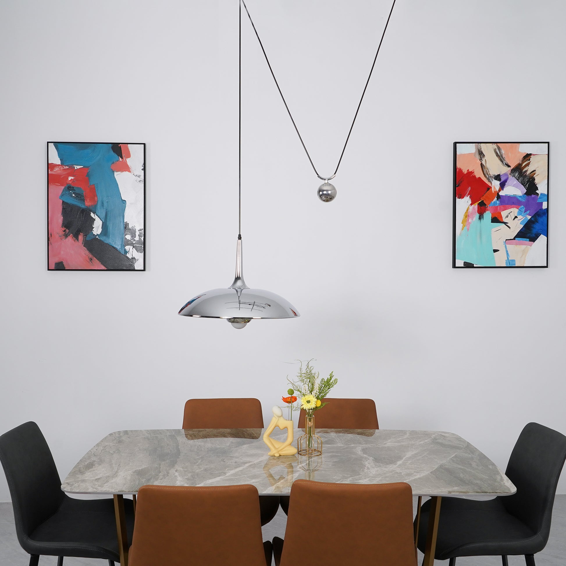 Pendant Light | Adjustable Counterweight Pulley