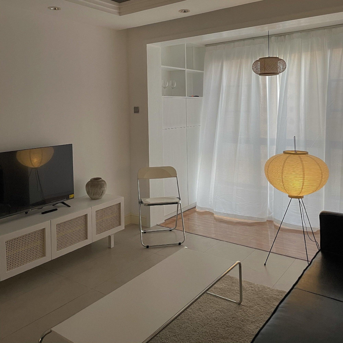 Floor Lamp | Tripod Lighting Fixture with Paper Shade