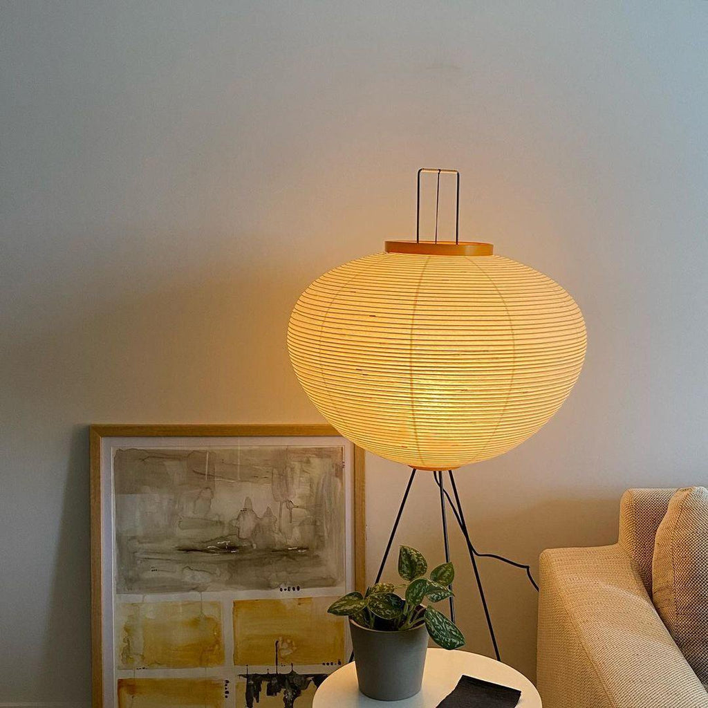 Floor Lamp | Tripod Lighting Fixture with Paper Shade