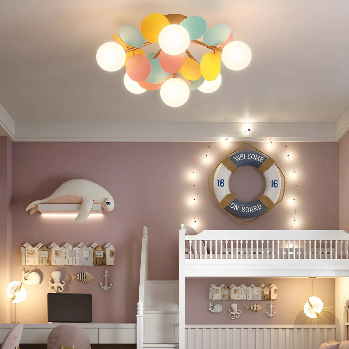 Ceiling Lights | Macaron Multi-Color Round Petal Design