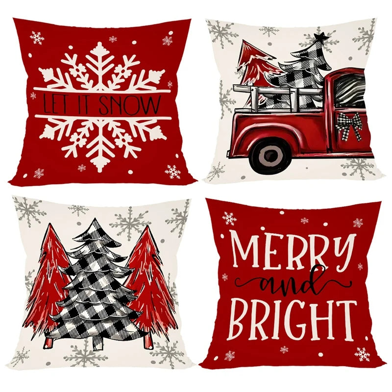 Cushion Christmas Covers | Printed Holiday Set