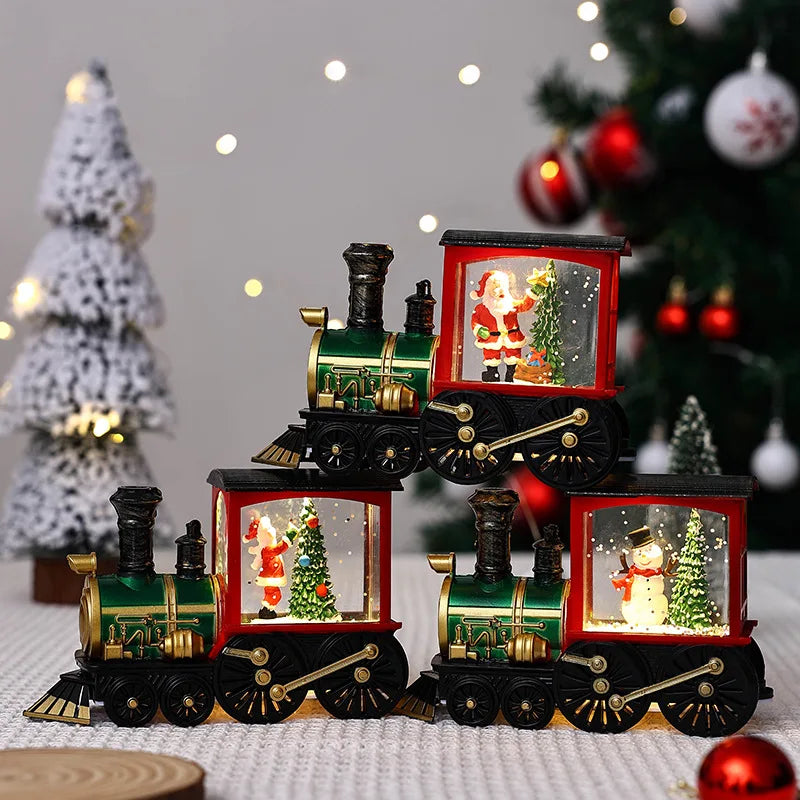 Christmas Table Decoration | Lighted Train and Telephone Box