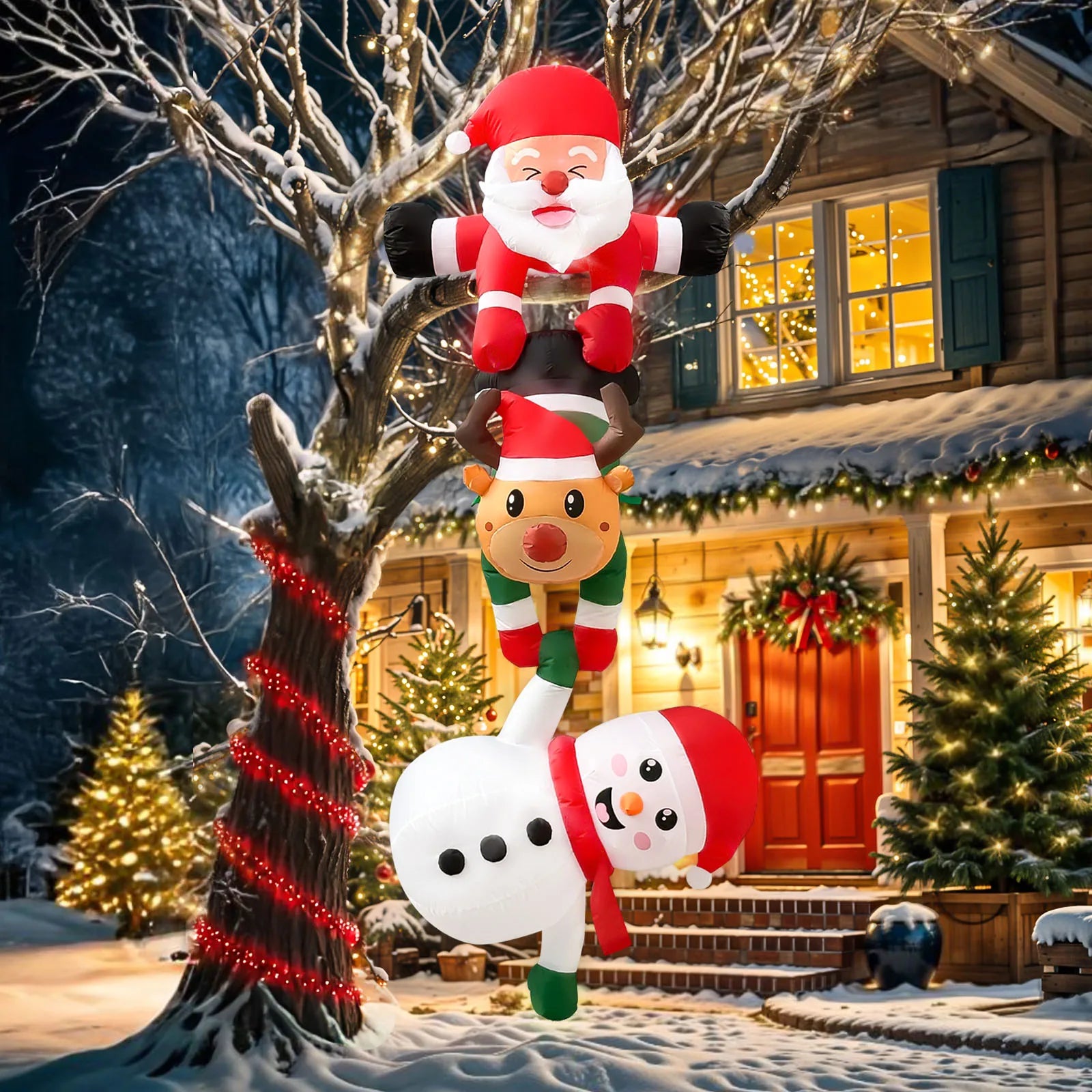 Inflatable Christmas Decoration | Hanging Santa Display