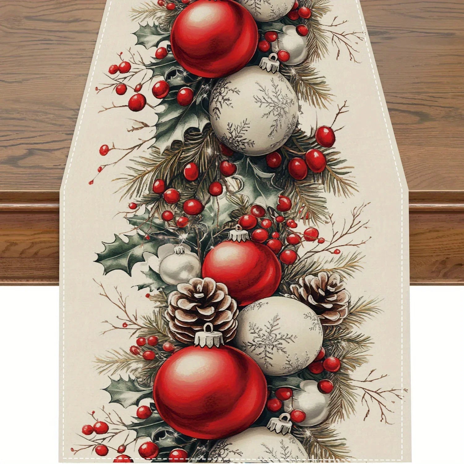 Table Runner for Christmas | Bauble Pine Design