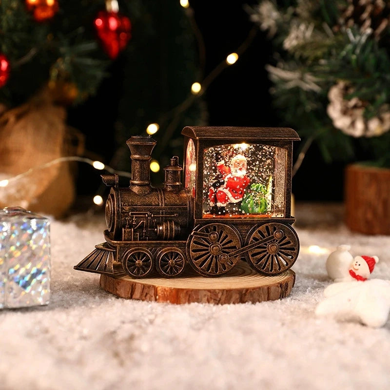 Christmas Table Decoration | Lighted Train and Telephone Box