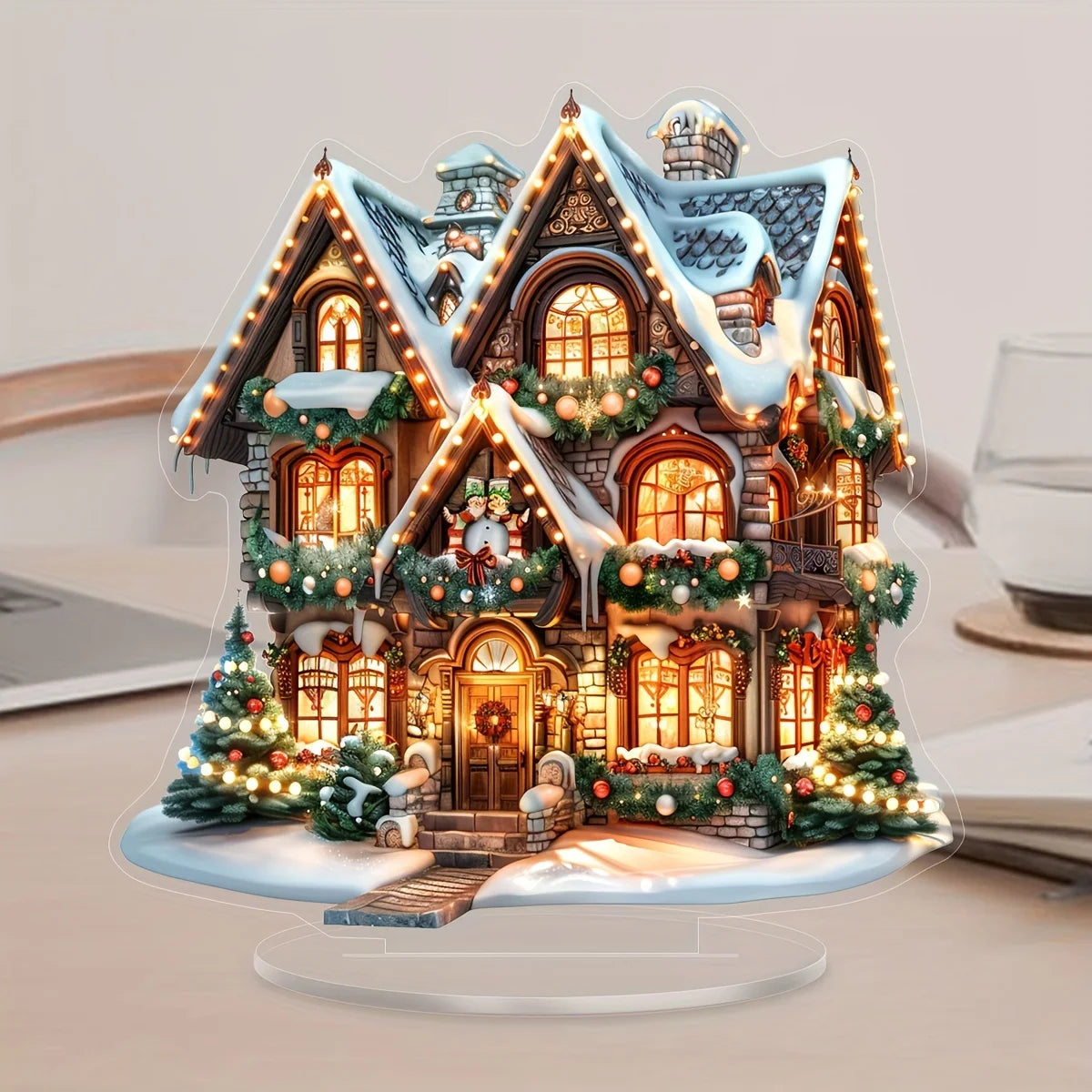 Christmas Table Decoration | Snow House Display