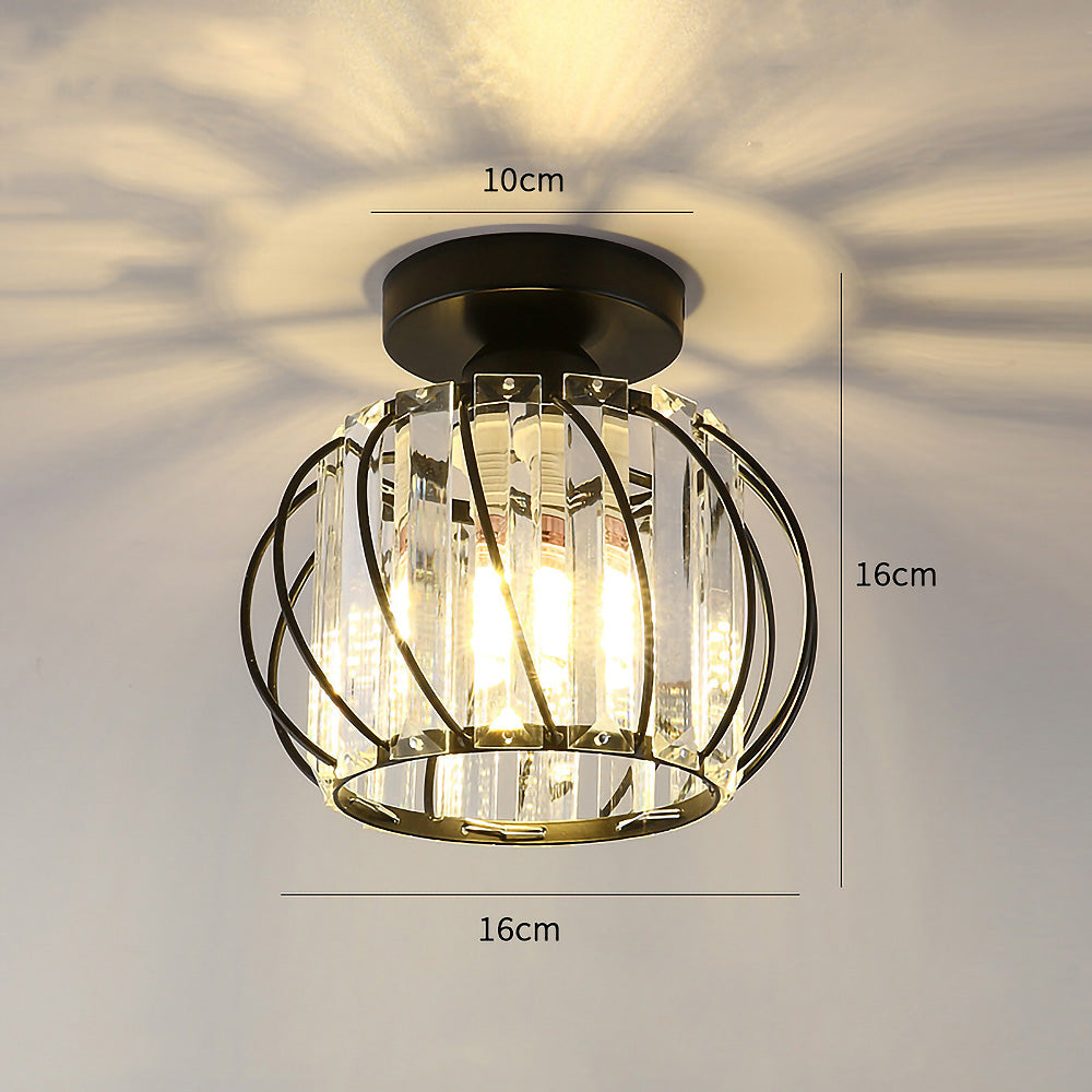 Hallway Modern Ceiling Light | Glass Cage Flush