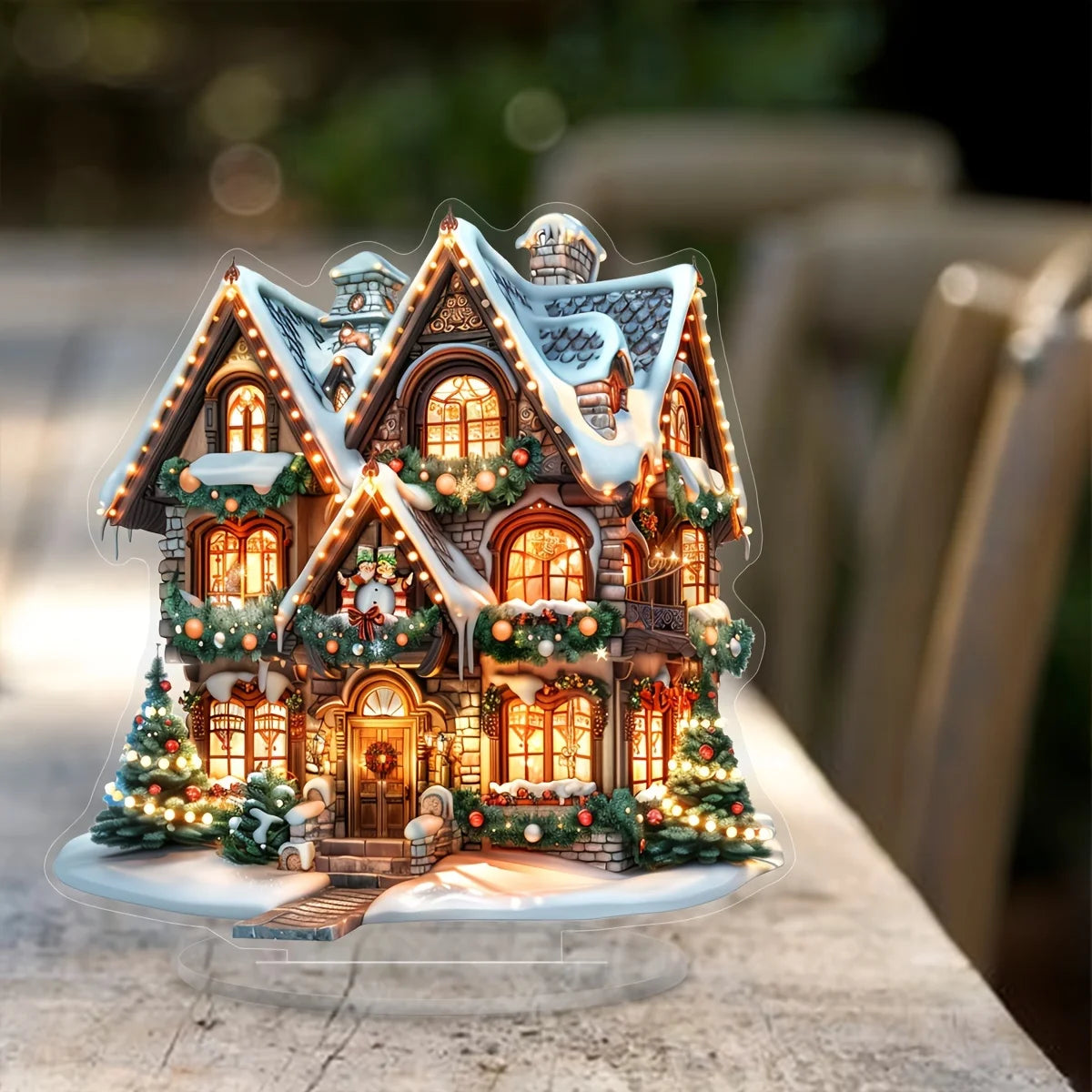 Christmas Table Decoration | Snow House Display