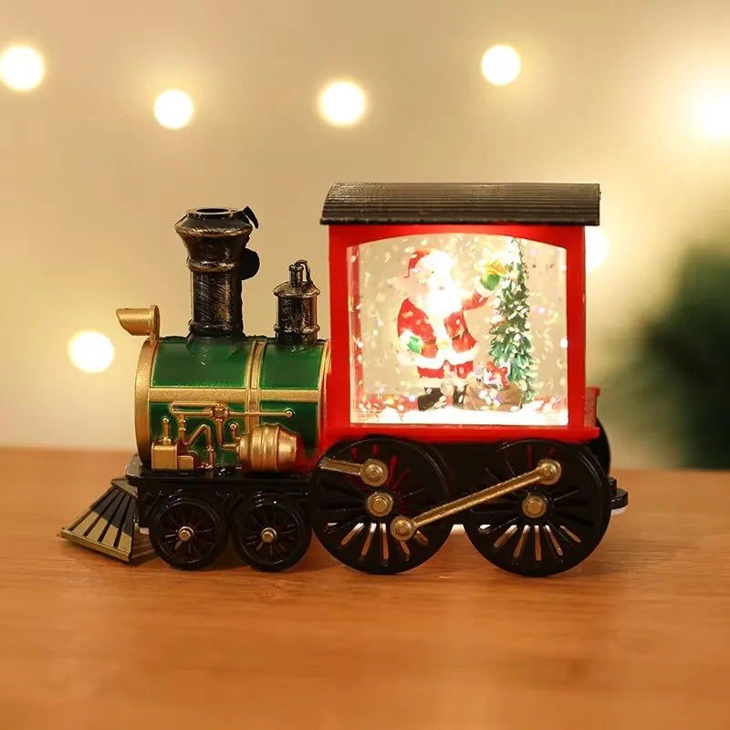 Christmas Table Decoration | Lighted Train and Telephone Box