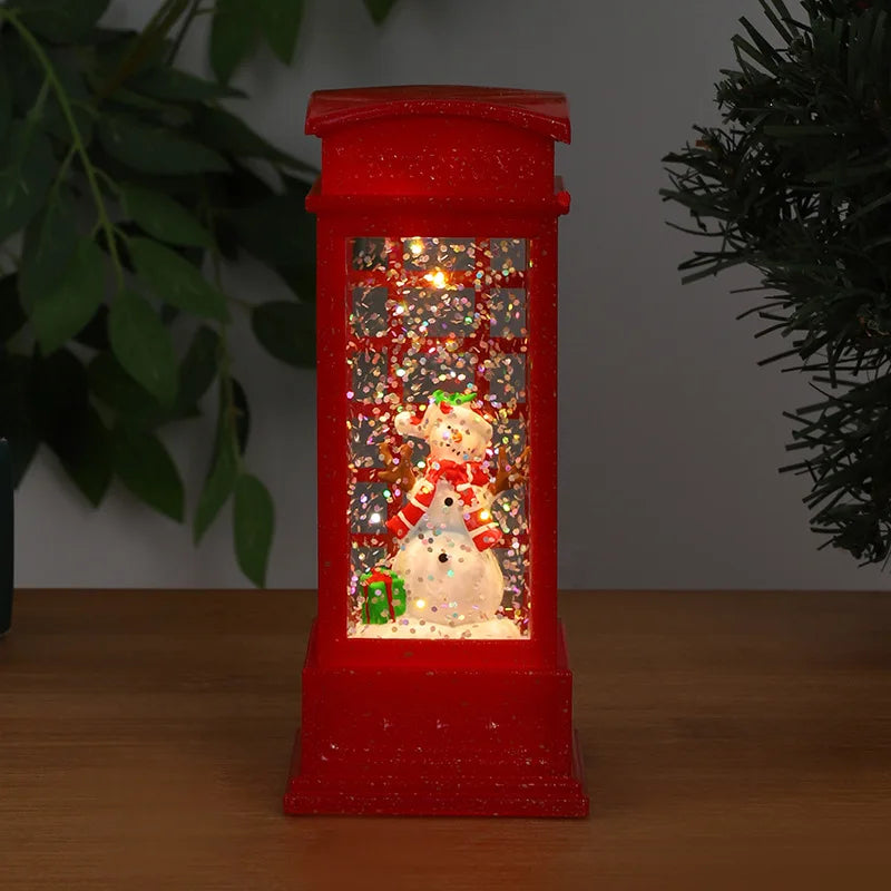 Christmas Table Decoration | Lighted Train and Telephone Box