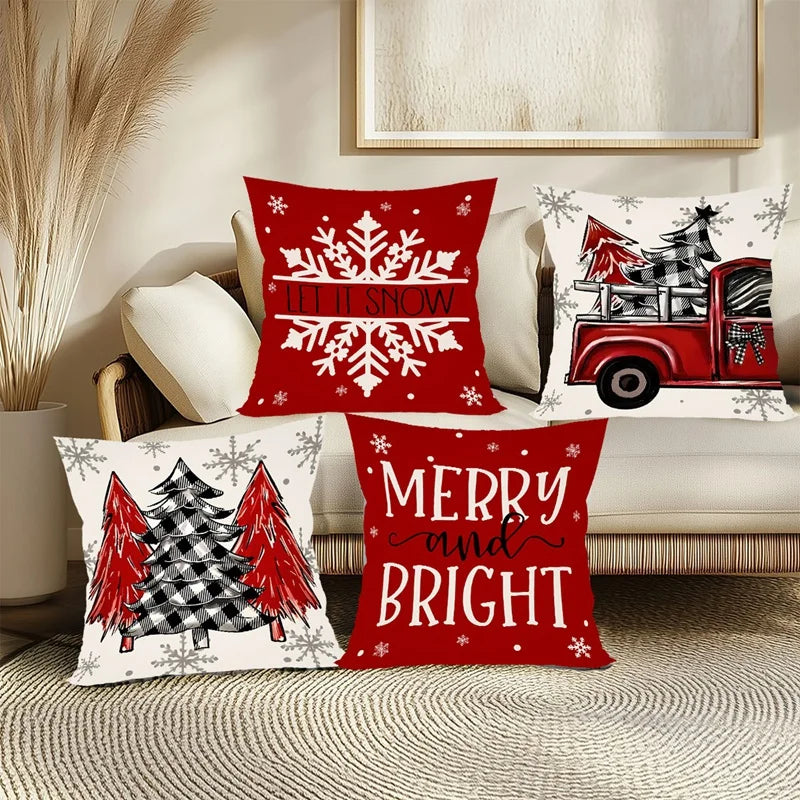 Cushion Christmas Covers | Printed Holiday Set