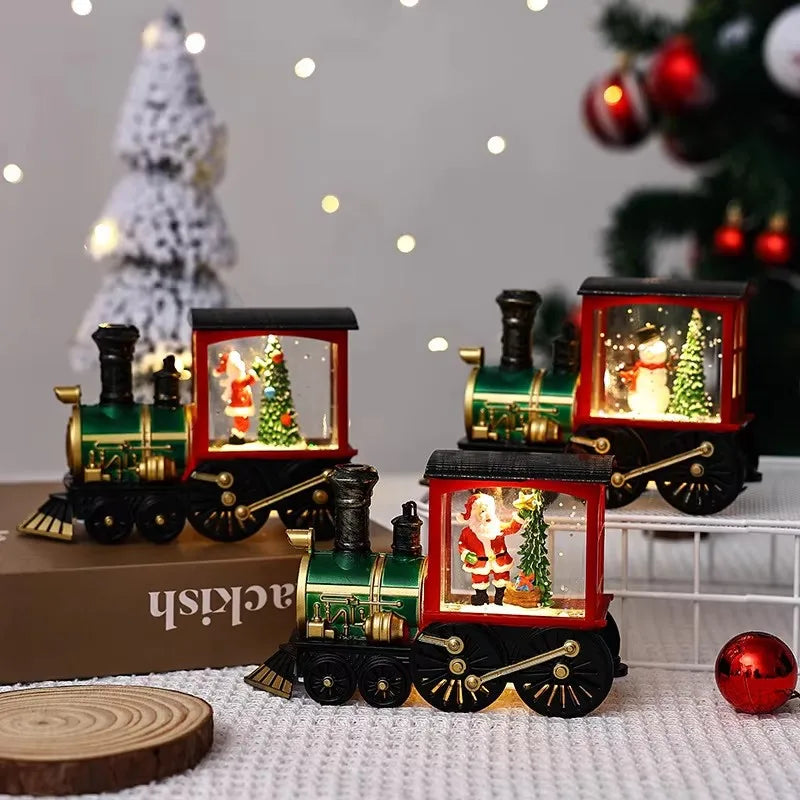 Christmas Table Decoration | Lighted Train and Telephone Box