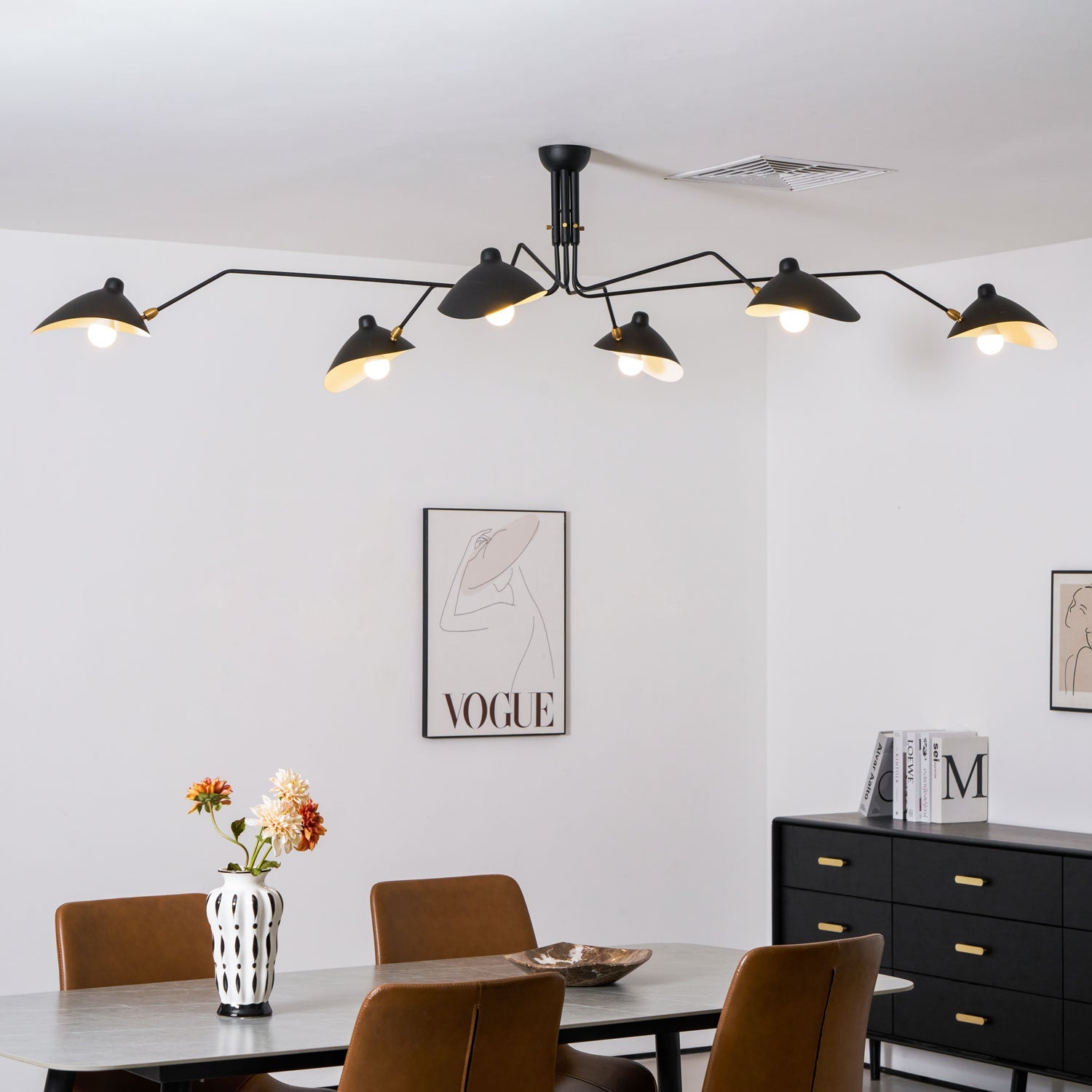 Ceiling Light Multi Arm | Adjustable Fixture with 3 or 6 Heads