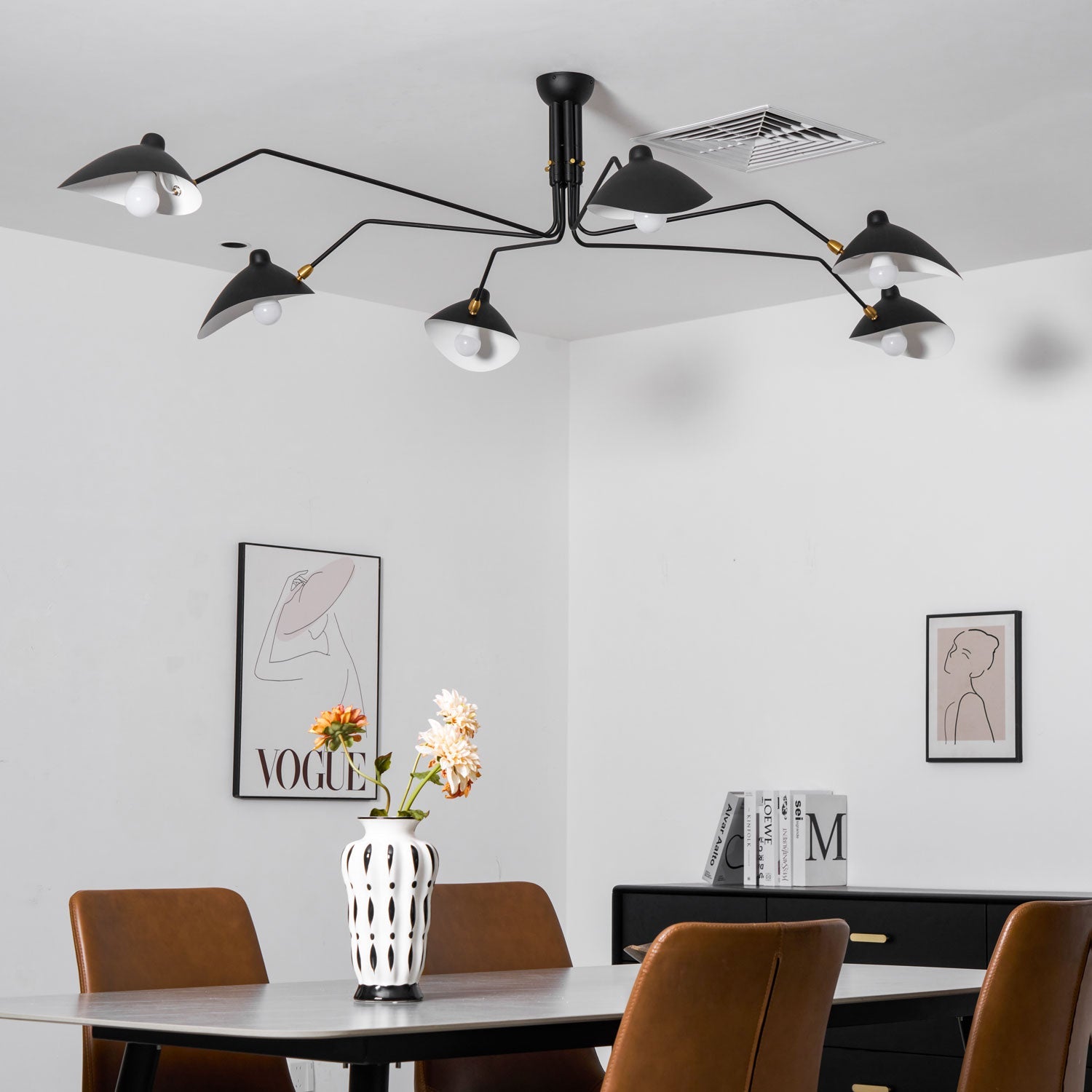 Ceiling Light Multi Arm | Adjustable Fixture with 3 or 6 Heads
