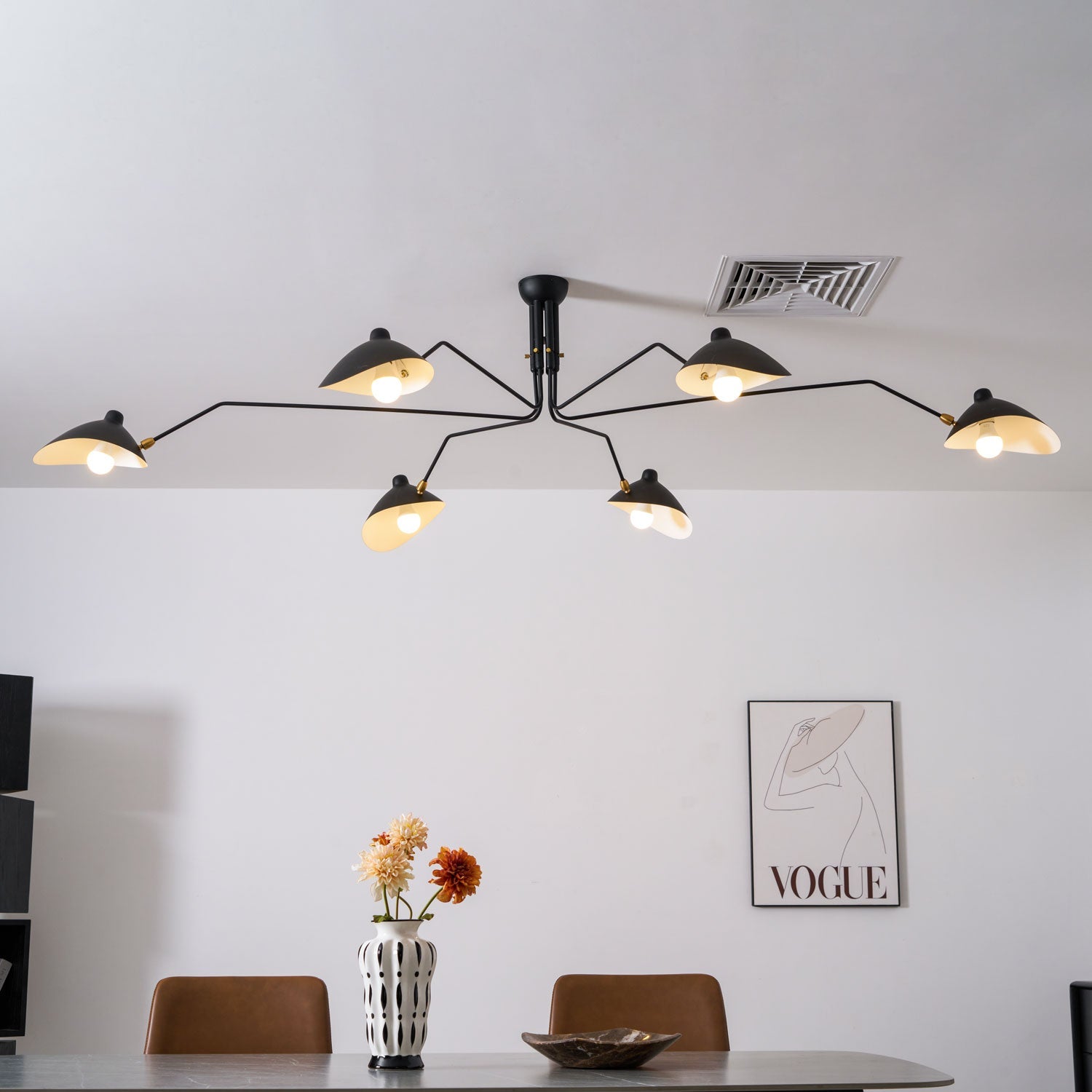 Ceiling Light Multi Arm | Adjustable Fixture with 3 or 6 Heads