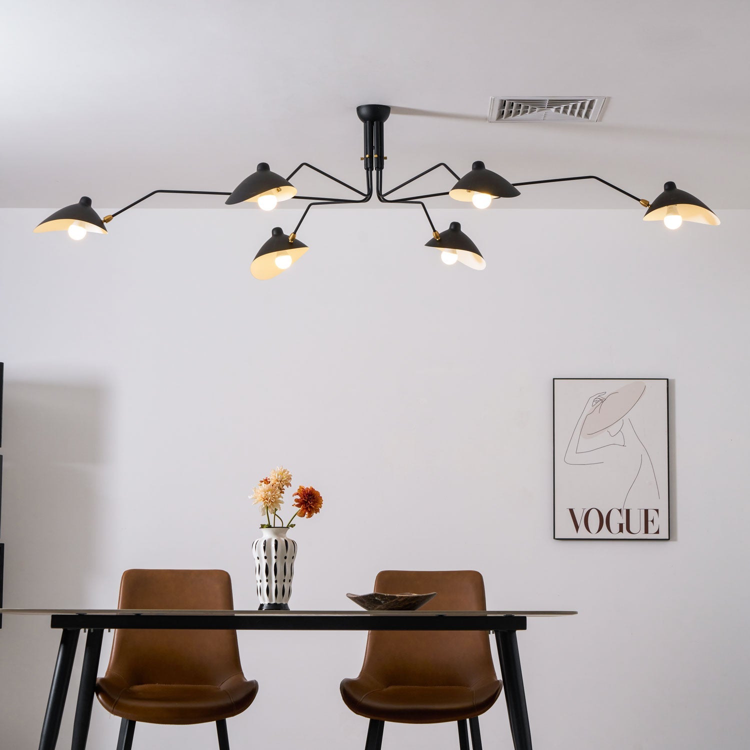Ceiling Light Multi Arm | Adjustable Fixture with 3 or 6 Heads