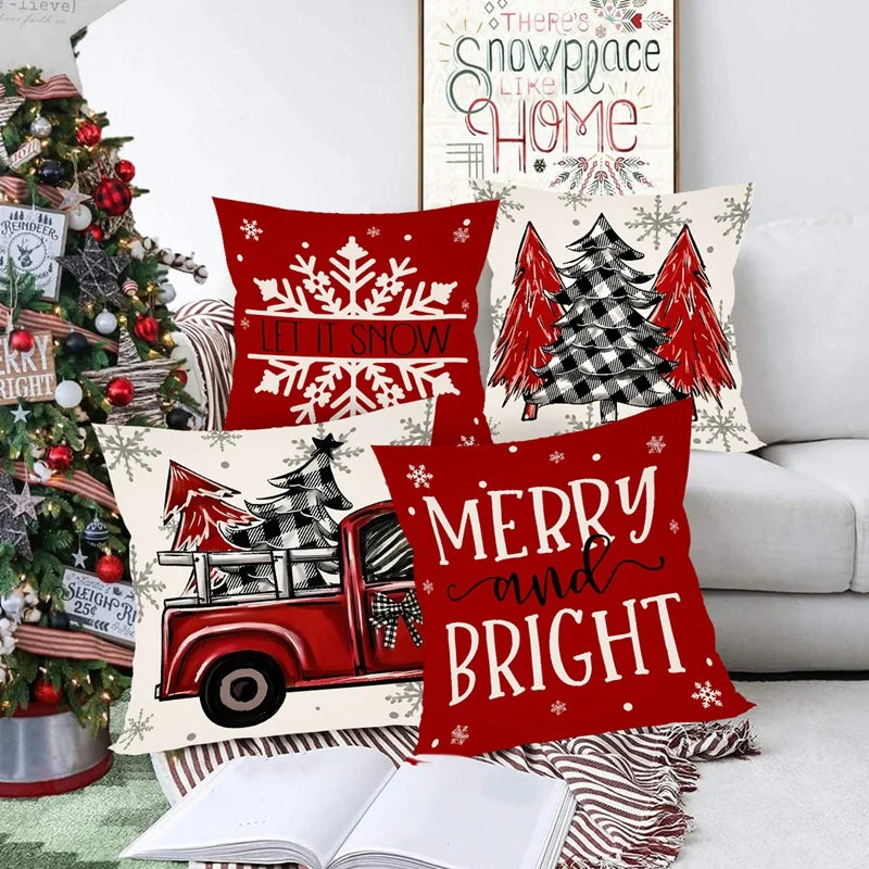 Cushion Christmas Covers | Printed Holiday Set